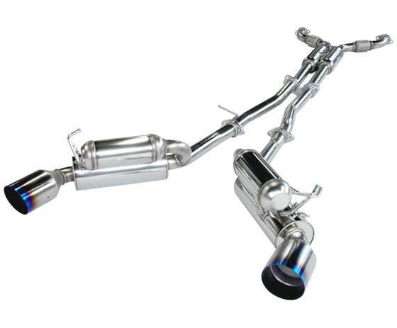 HKS, HKS Hi Power Exhaust Infiniti G35 Coupe RWD (03-07) Burnt Blue Tips - 32009-BN002