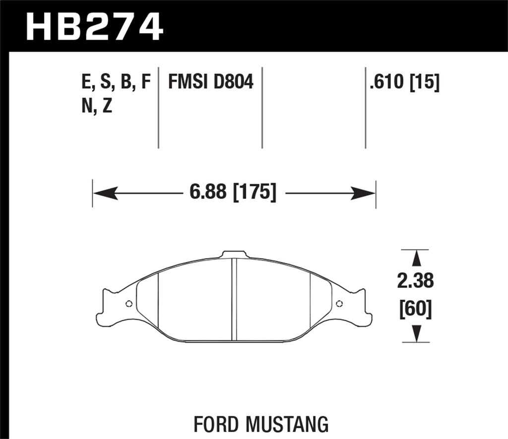 Hawk, Hawk HPS Brake Pads Lotus Elise (01-05, 10-11) Rear Set HB278F.465