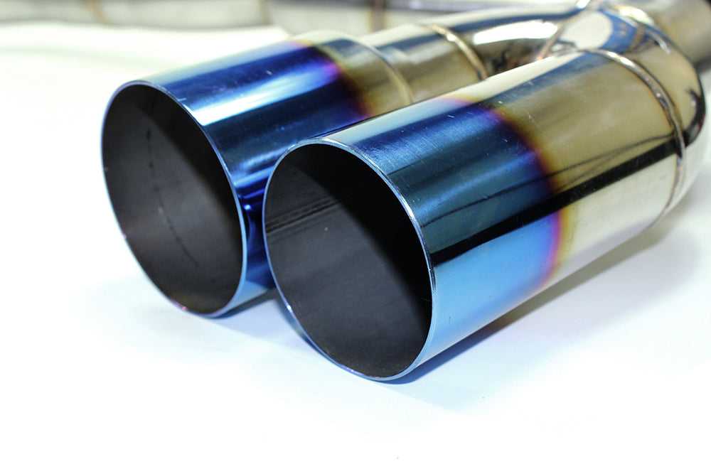 ISR Performance, ISR Exhaust Hyundai Genesis 2.0T (09-18) Muffler Delete w/ Burnt Blue Quad Tip