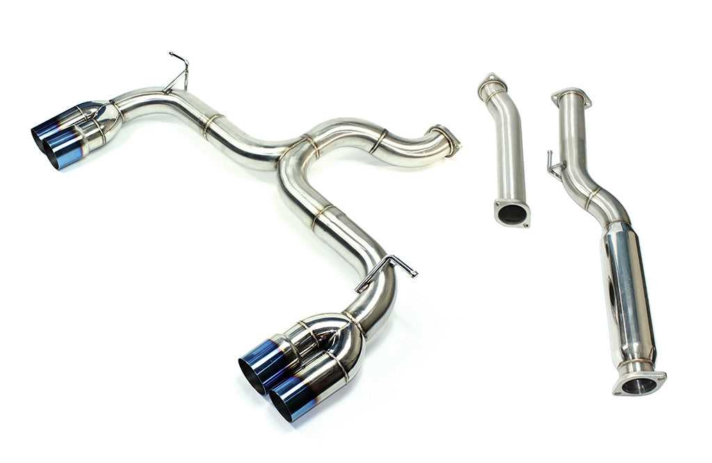 ISR Performance, ISR Exhaust Hyundai Genesis 2.0T (09-18) Muffler Delete w/ Burnt Blue Quad Tip