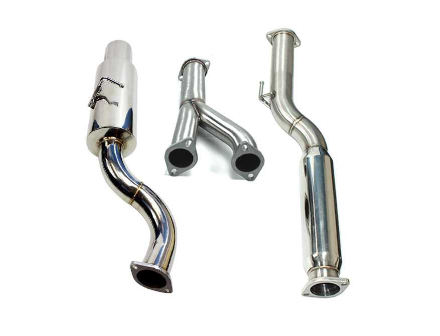 ISR Performance, ISR Exhaust Hyundai Genesis V6 (09-18) Single GT Muffler Polished / Blue Burnt Tip