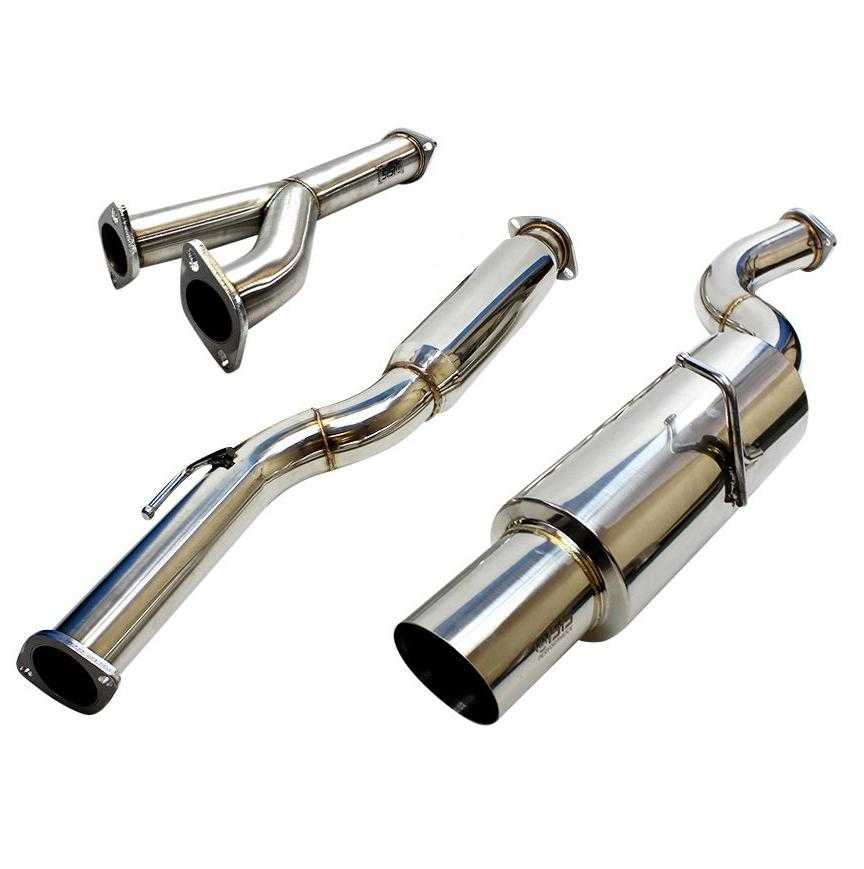 ISR Performance, ISR Exhaust Hyundai Genesis V6 (09-18) Single GT Muffler Polished / Blue Burnt Tip