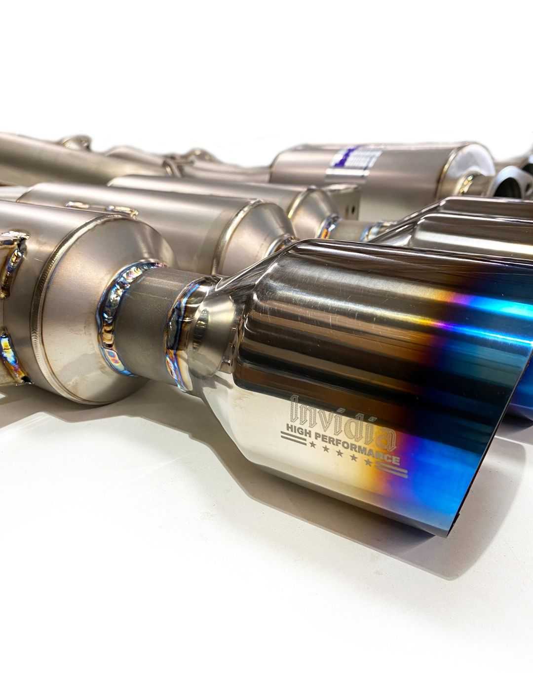 Invidia, Invidia Full Titanium Exhaust Honda Civic Type-R FK8 (17-21) [R400 Gemini] Catback w/ Triple Burnt Blue Tips