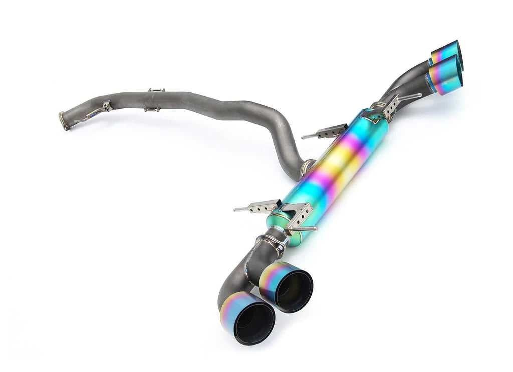 Invidia, Invidia Full Titanium Exhaust Nissan R35 GT-R (08-21) Catback w/ Blue Burnt Tip